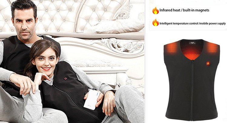 V Neck Rechargeable Heated Vest 7.4V 4400mAh Thermal Vests Ladies Spandex / Polyester