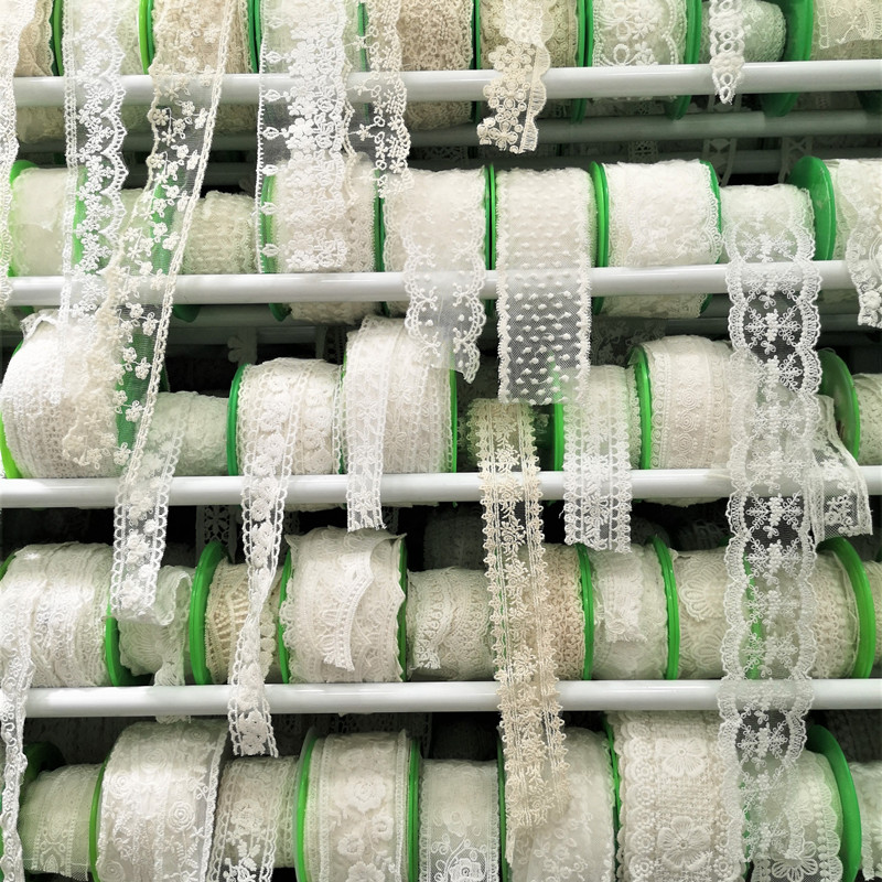 Factory high quality picot edge nylon spandex soft bra strap bias tape binding knitted elastic for underwear