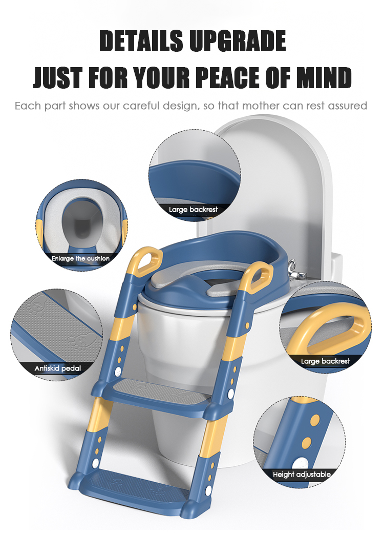 OUNINBEAR Plastic Potty Training Toilet Seat With Step Stool Ladder Anti Skid
