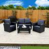 Buy cheap KD 5pcs Black Selling Well Rattan Wicker Outdoor Sofa Set from wholesalers