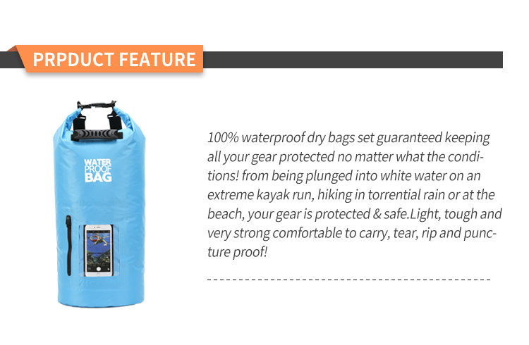 OEM Ultralight Roll Top Floating PVC Dry Bag 100% Waterproof