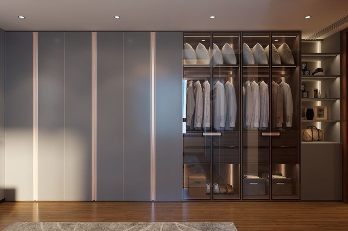 Modern Stainless Steel Modular Bedroom Wardrobe Sleek Design Durability And Customization
