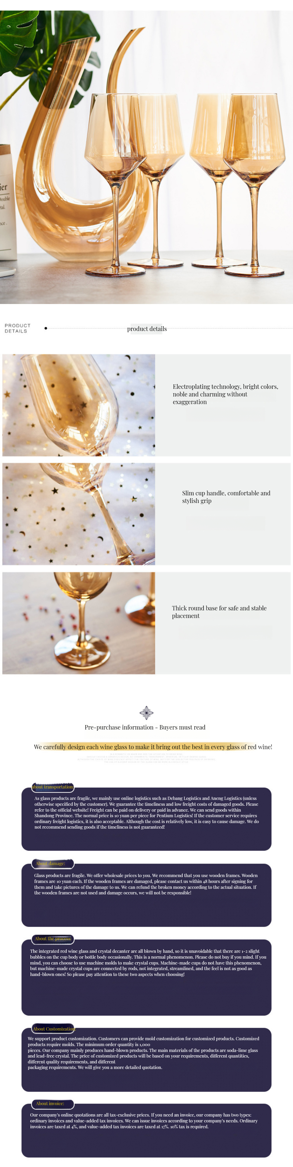 Classic Burgundy and Bordeaux Wine Glasses Made of Non-Lead Crystal Material from Direct