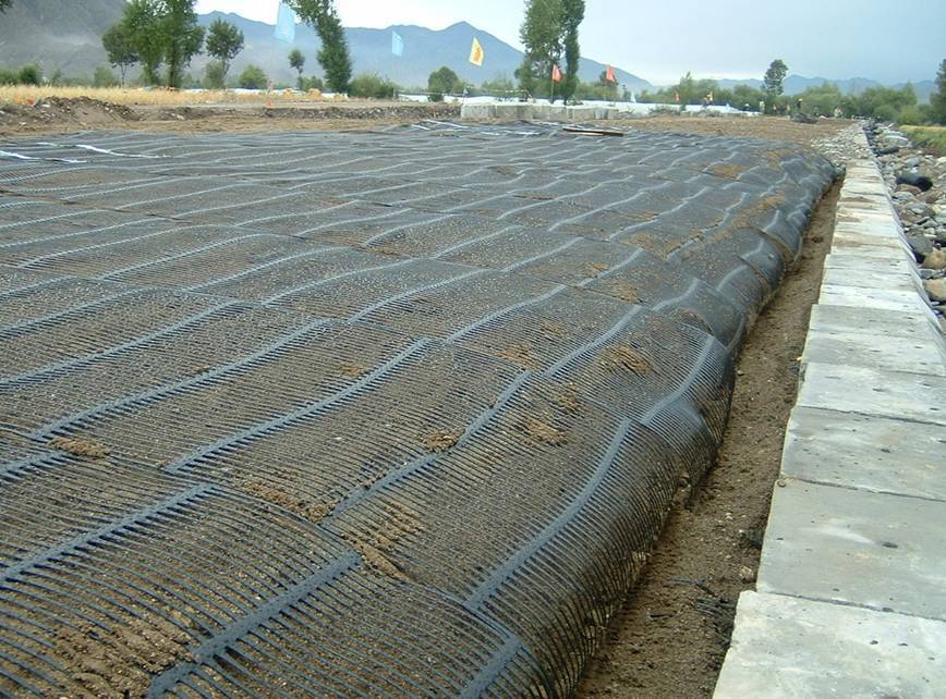 HDPE One-Way Plastic Geogrids for Uniaxial Geogrids Highway Subgrade Retaining Wall