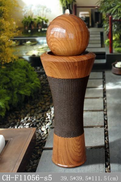 Thin Strip Club Scene Wood Rattan Effect Water Fountain