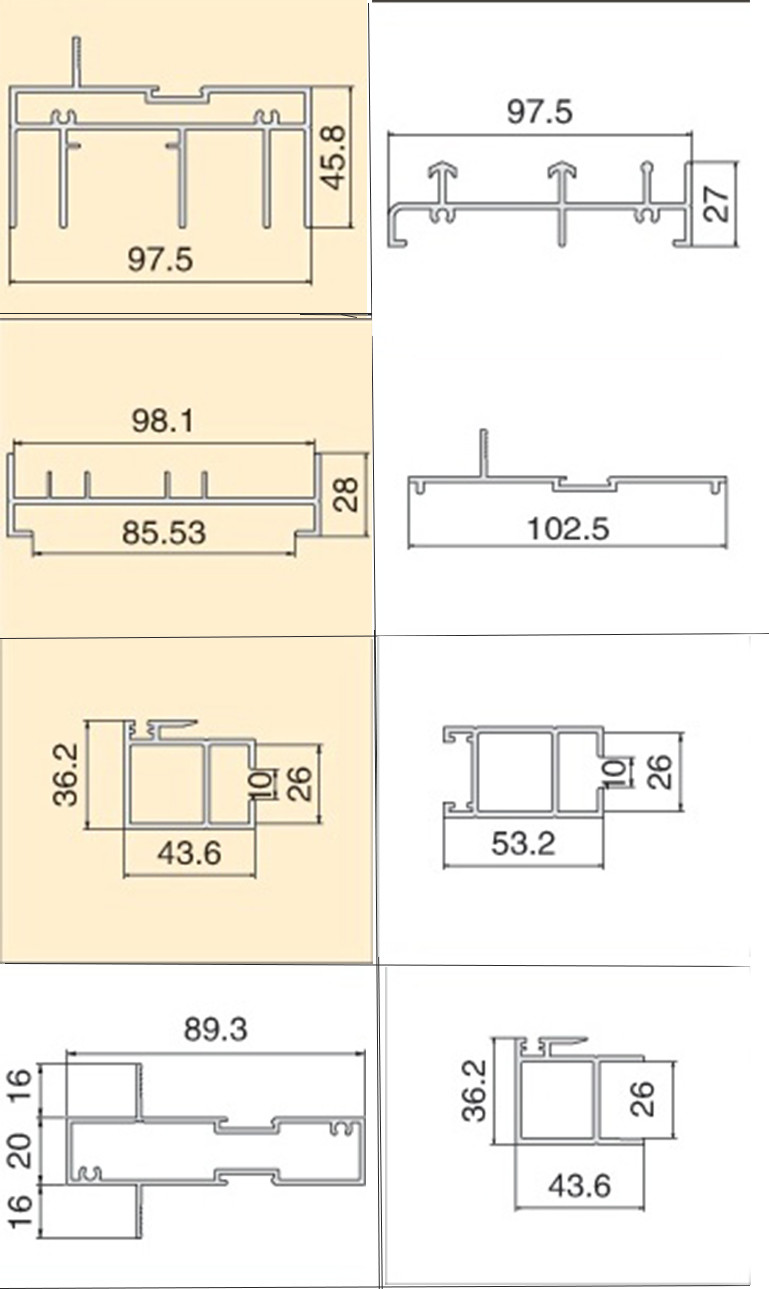 Sliding T3 Aluminium Alloy Door And Window Frame Profiles