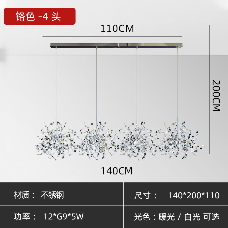 Shimmer Branching Disc Chrome Chandelier Ceiling Light Customized