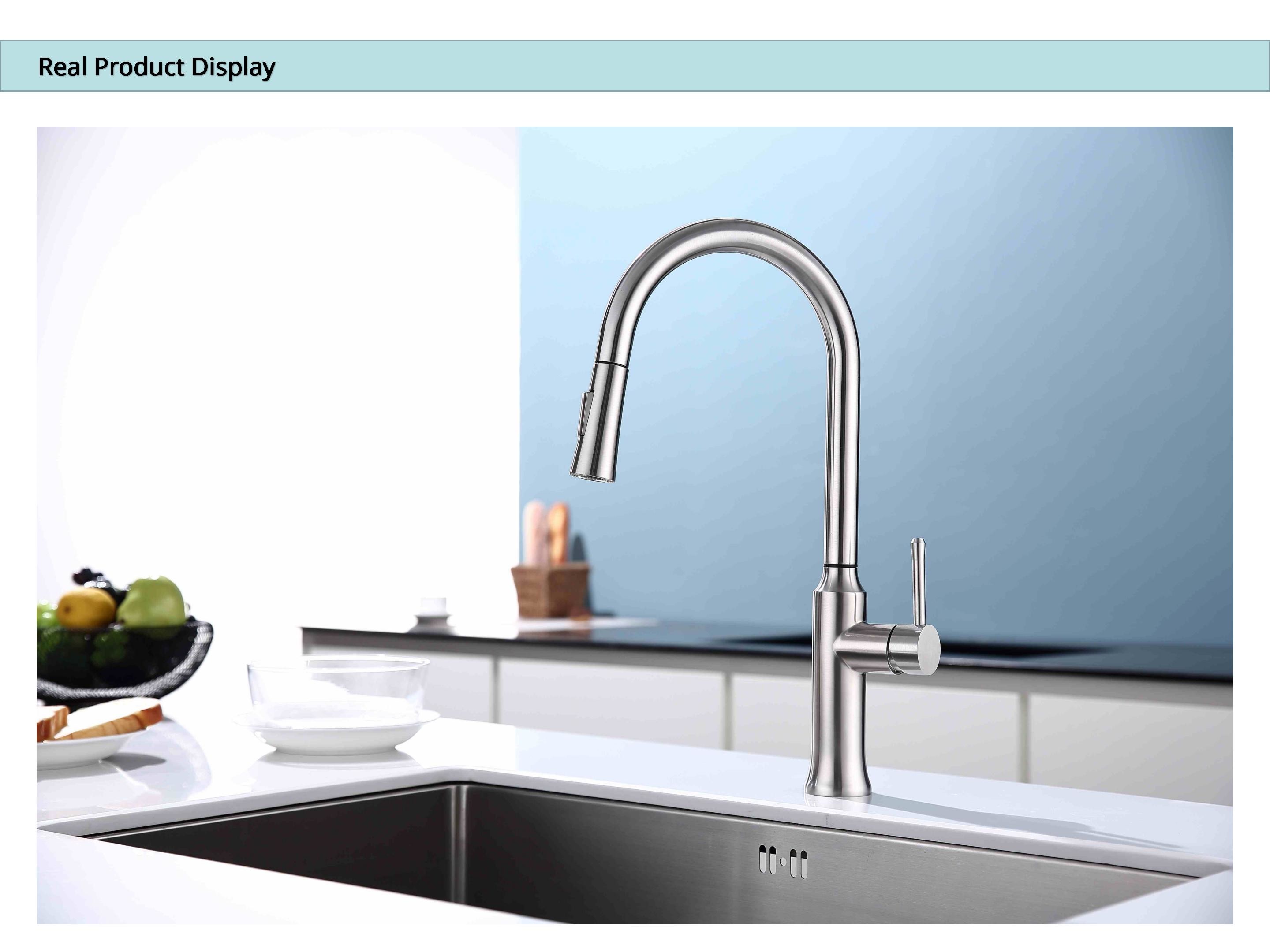 DC6V Stainless Steel Touchless Kitchen Faucet CUPC Hose Gooseneck Kitchen Mixer