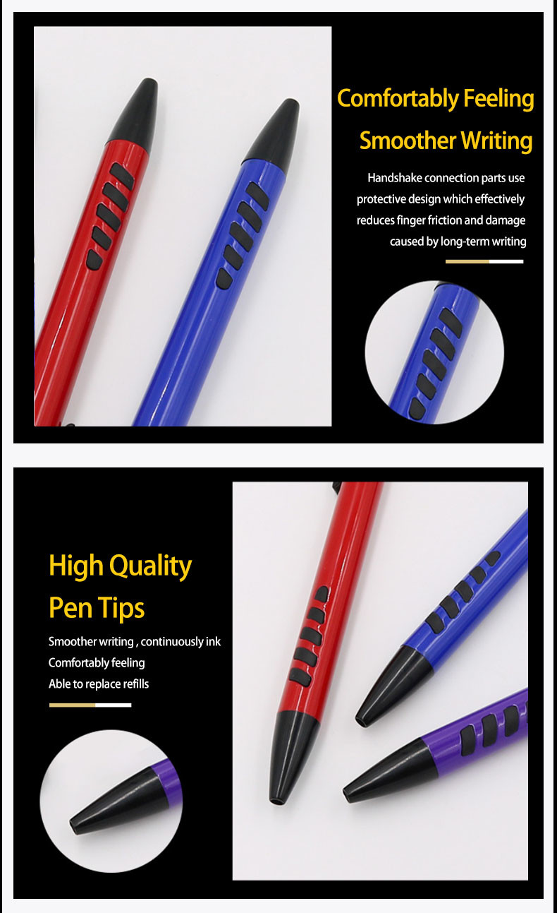 Quality Classic Press Ball Pen Gift Ballpoint Pen 1.0mm Metal Click Pen Office School Supply