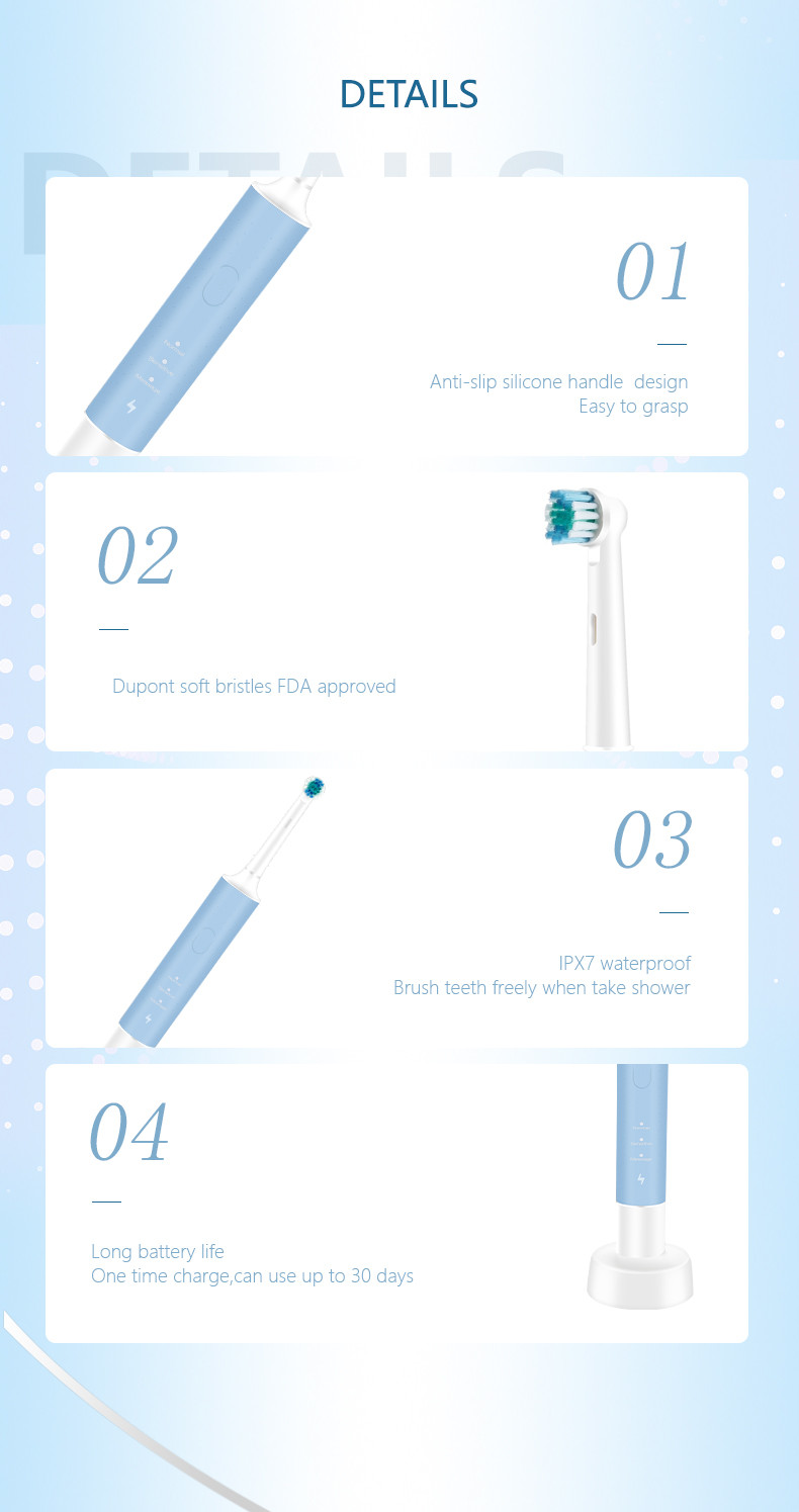 OEM 360 Rotating Electric Toothbrush 1200mAh Battery