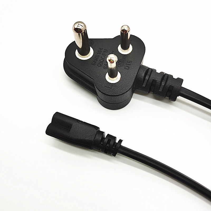 PVC RUBBER Conductor 16A 250V SABS South Africa Power Cord for Consumer Electronics