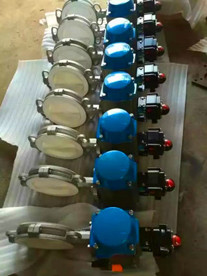Wafer Butterfly Valve, ASTM A351 CF8 150#, 8 Inch With pneumatic actuator