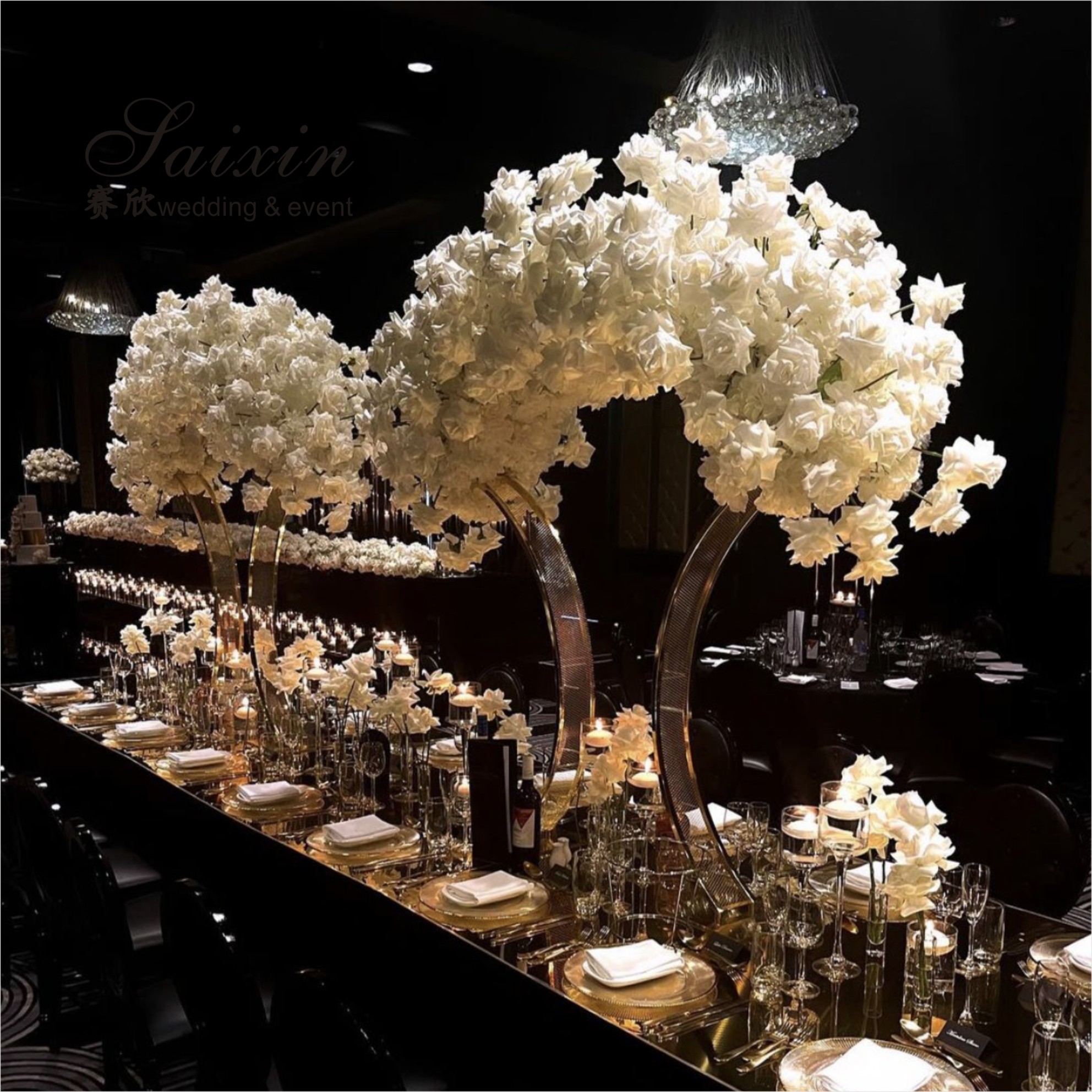 140CM Black Iron Stand For Flower Decoration Metal Wedding Table Centerpieces Arranging
