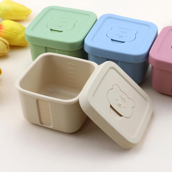 Silicone Baby Food Storage Containers, 4 Oz Reusable Small Snack Containers