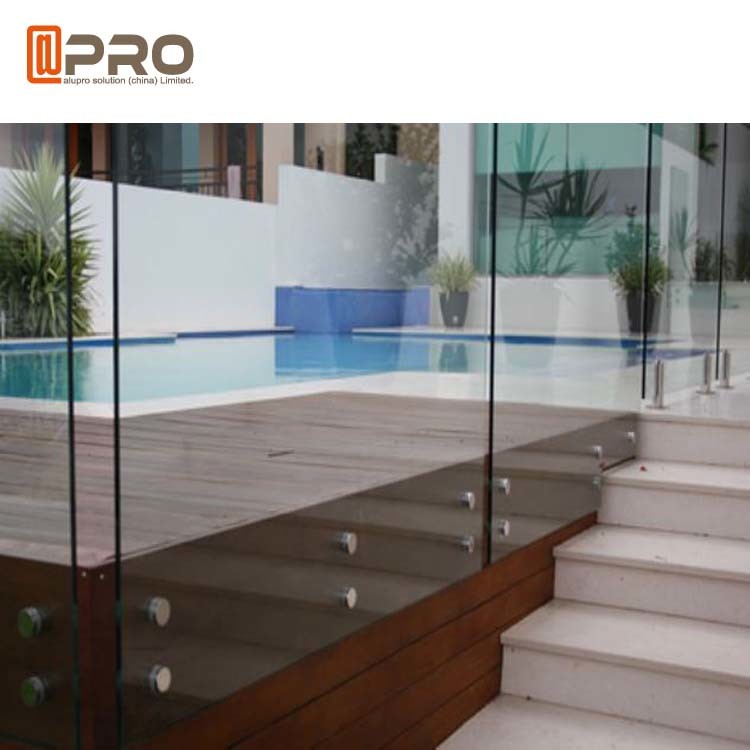 Interior Clear Laminated Tempered Glass Aluminum transparent Balustrade