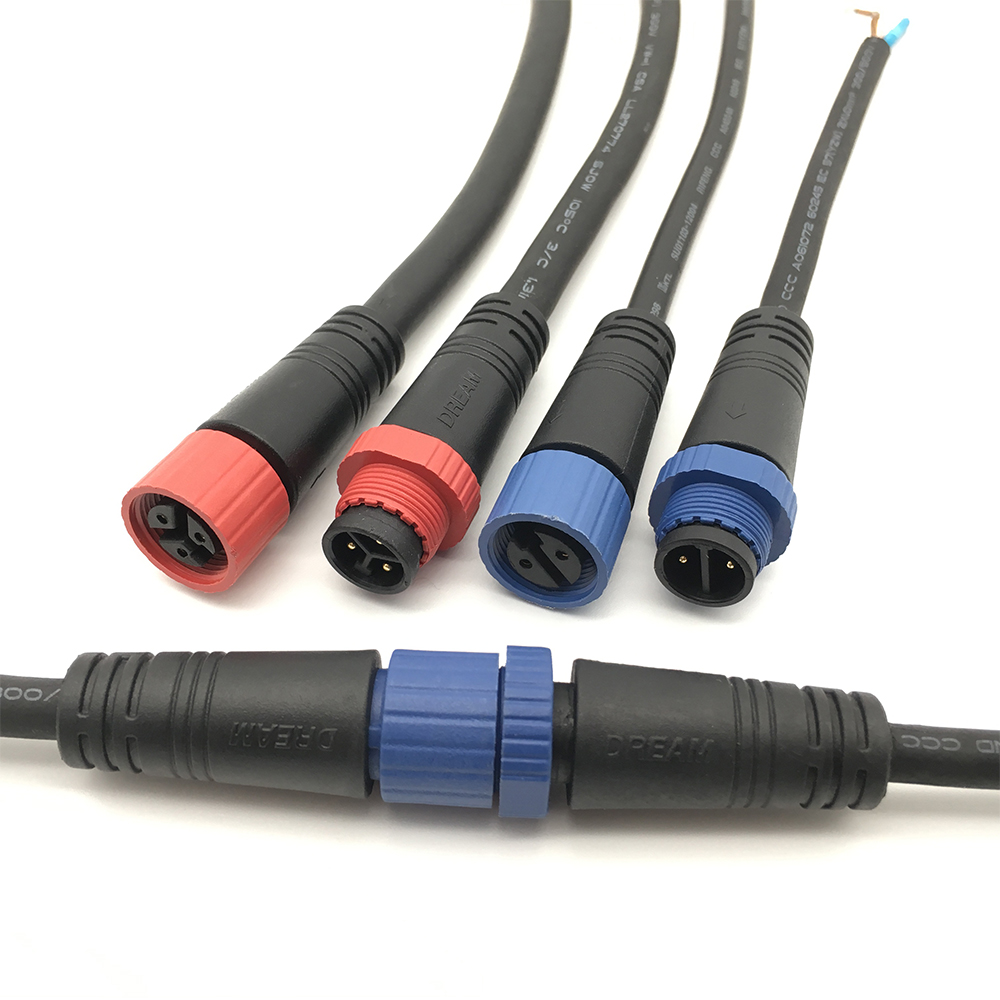 Male Pin Diameter 1.5mm Waterproof Connector for IP68 LED Lighting Outdoor Cable CE UL