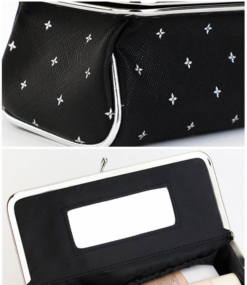 Fashion Custom Digital Print Canvas Black Printed Makeup Cosmetic Case Bag