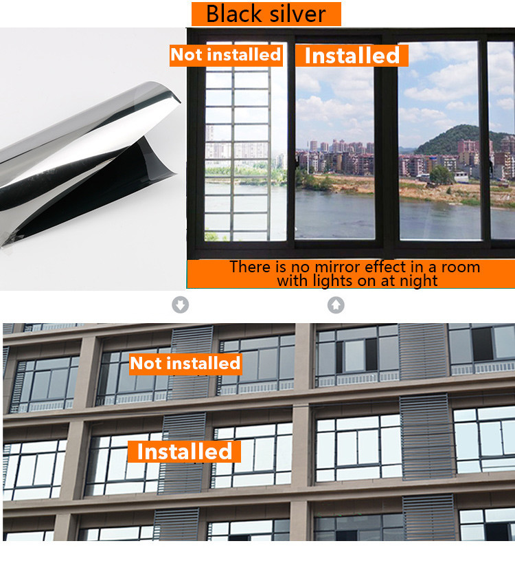 Glass Film One-way Perspective Home Balcony Kitchen Sun Protection Privacy Shield Thermal Insulation Film Glass Stickers