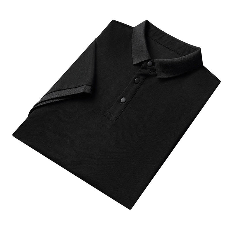 Lapel Collar Males Solid Color Rugby Shirts 180gsm Ice Thread Plus Size Polo Shirt
