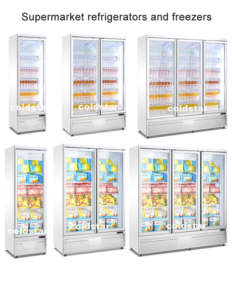 1/2 / 3 / 4 Doors Beverage Bottle Cooler Fridge Refrigerator For C Store