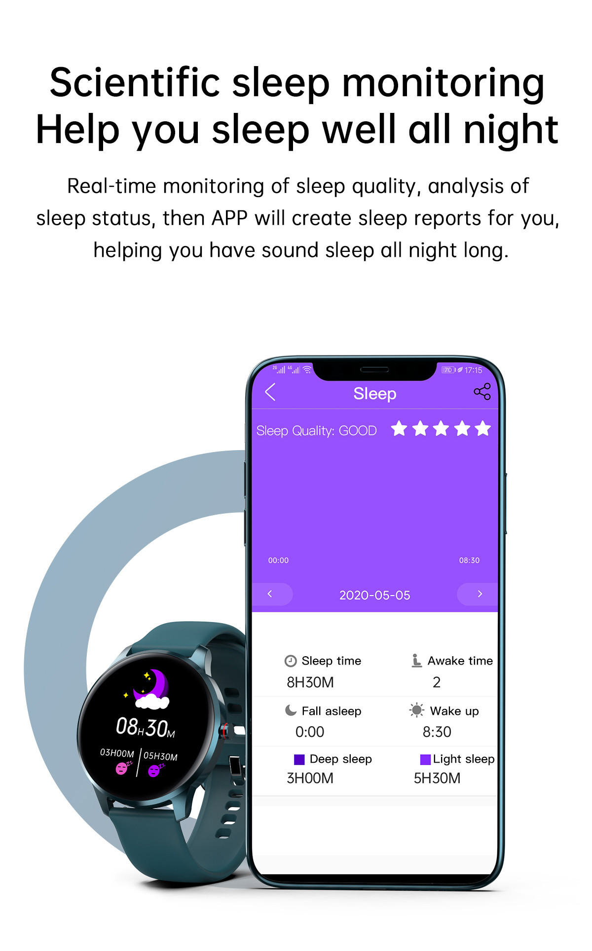 Dynamic 1.28in TFT Bluetooth IOT Devices BLE 5.0 Health Monitoring Samrtwatch