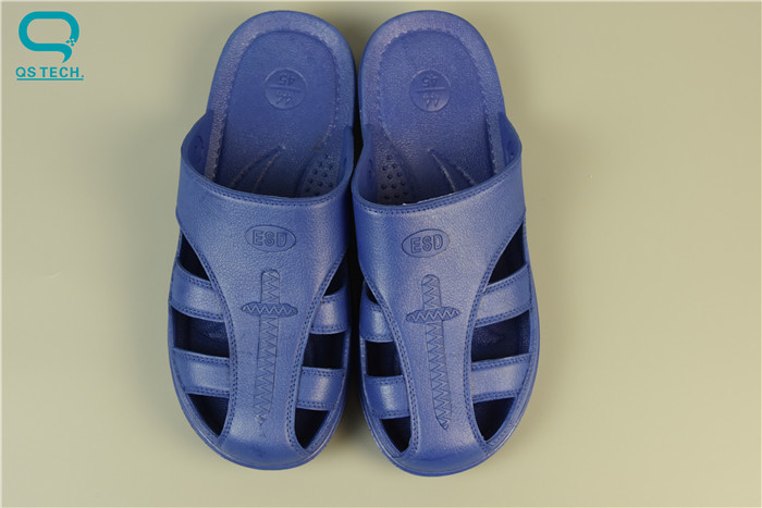 Black Blank ESD Cleanroom Shoes Rubber Anti Static Slippers For Men Women