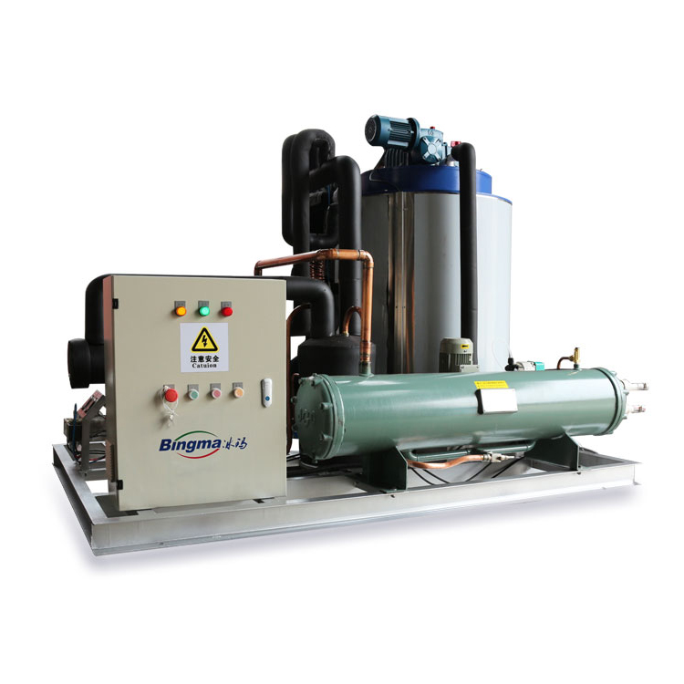 Automatic Fresh Water Flake Ice Machine 50 Tons Direct Cooling