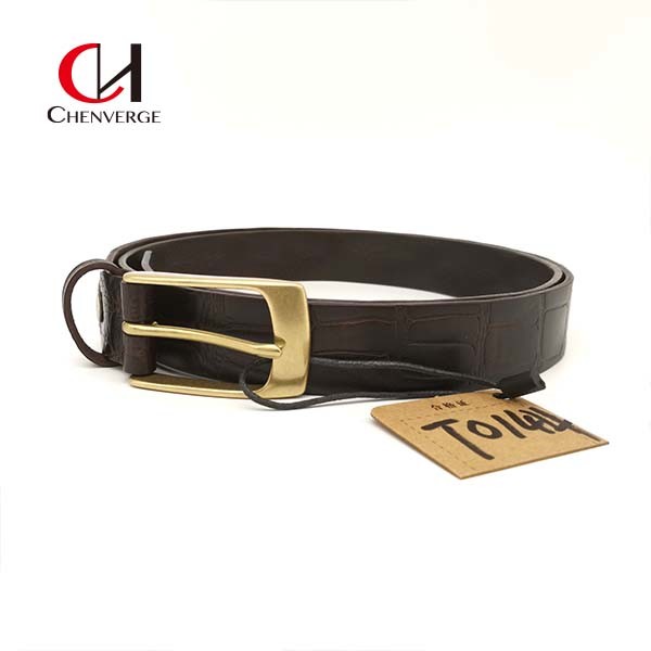 Practical Antiwear Copper Buckle Belt , Multipurpose Brass Buckle Leather Belt