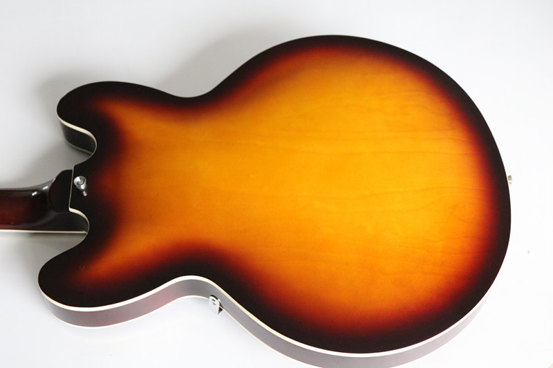 New style tobocco burst Gold hardware shark fin hollow Electric Guitar The hollow jazz guitar