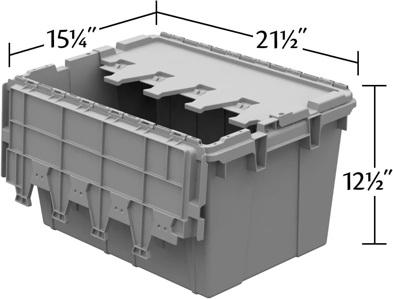 Efficient Foldable Turnover Plastic Crate Attached Lid Solid Moving Storage Bin Stackable Pallet Container For Convenient