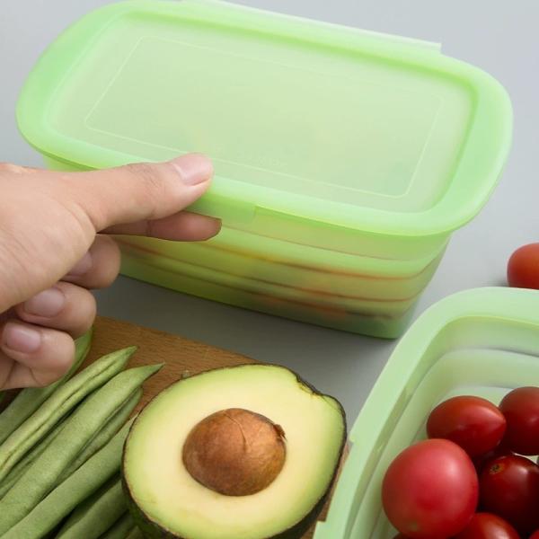 Pure Silicone Square Lunch Box – 100% Food-Grade, BPA-Free, Leakproof, Microwave And Freezer Safe Reusable Container For Meal Prep, Office Lunch, Kids