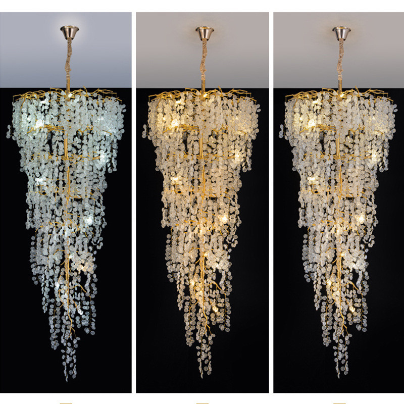 Big Huge Huge Custom Pendant Lights 9500lm Prefabricated Villa Luxury Pendant Ceiling Lights
