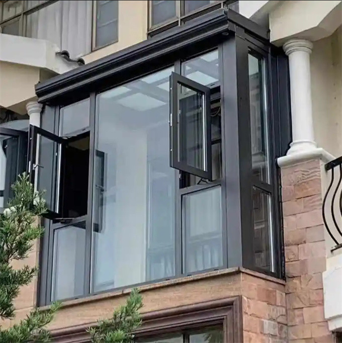 Double Glazed Aluminum Casement Glass Windows with Level 6 Water Tightness
