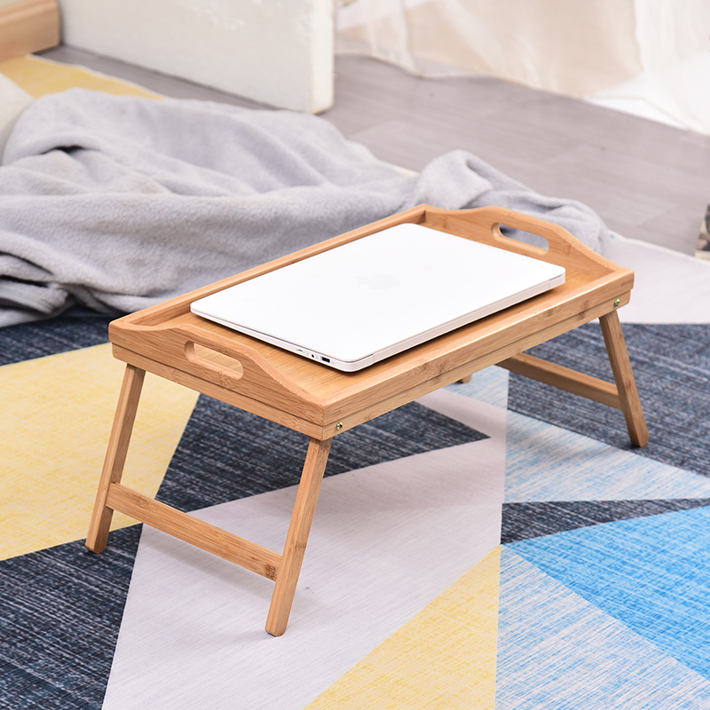 Portable Bamboo Breakfast Dinner Tray Writing Or Drawing Table With Foldable Legs