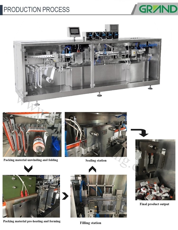 GGS-240 P5 bottle filler plastic ampoule automatic liquid filling sealing machine