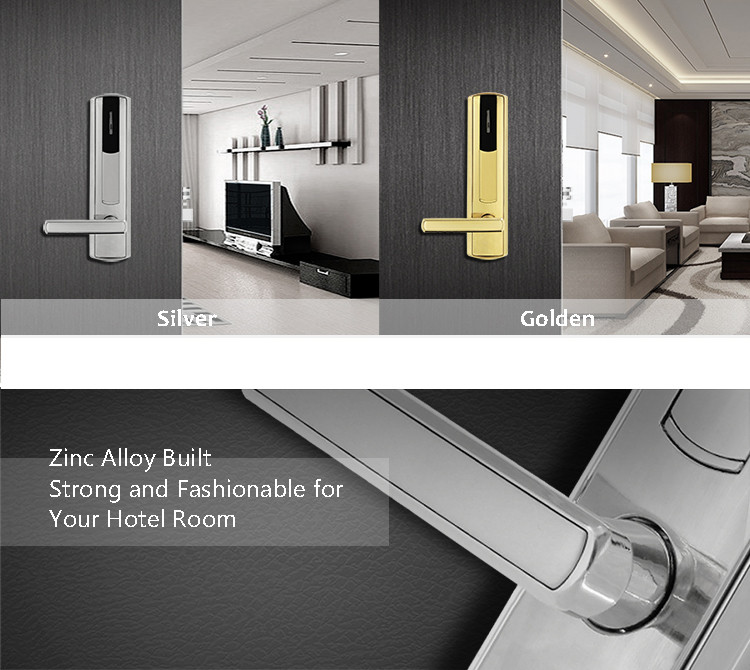 Electronic Key Card Room Door Locks For Smart Hotel Door Lock System