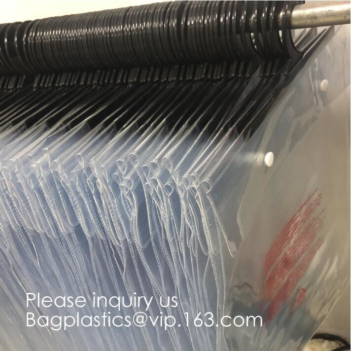 Frosted k bag EVA PVC hanger bag for clothes,EVA frost drawstring bag, Frosted Plastic EVA Garment Packing Bag zip