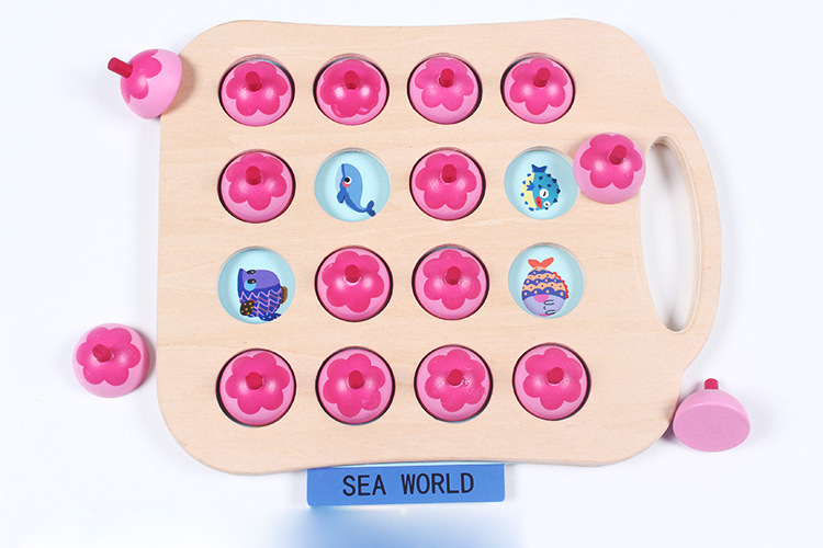 Montessori 3D Unisex Memory Match Puzzle Game Chess Toy