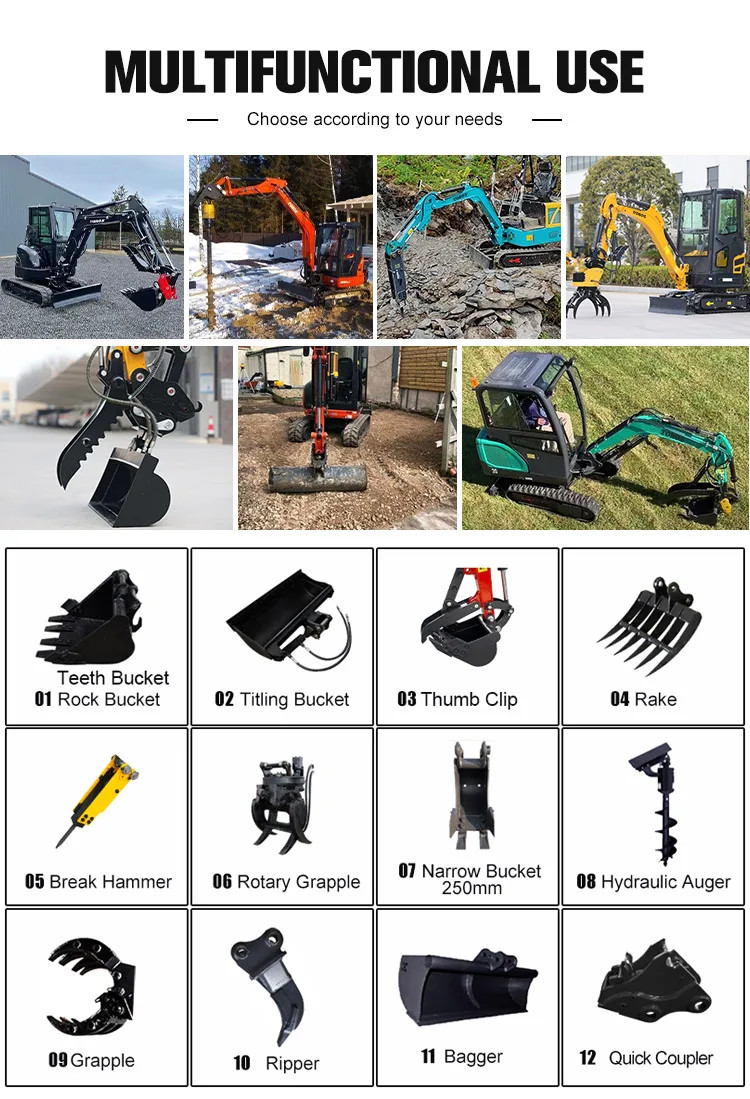 Toros 3.5 Ton Mini Excavator With Kubota Engine Micro Digger Mult Functions bagger