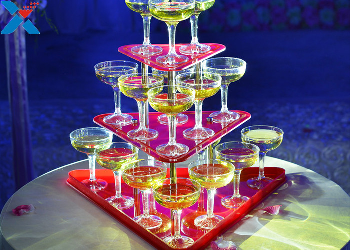 Crystal Clear Acrylic Display Stands 3 Layer Lucite Wedding Wine Stand