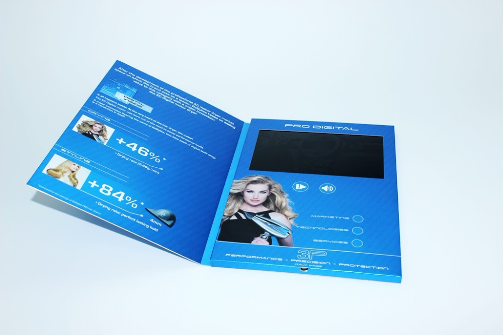 7 Inch Monitor Lcd Video Mailer , Video Brochure Card 1024 X 600 Resolution