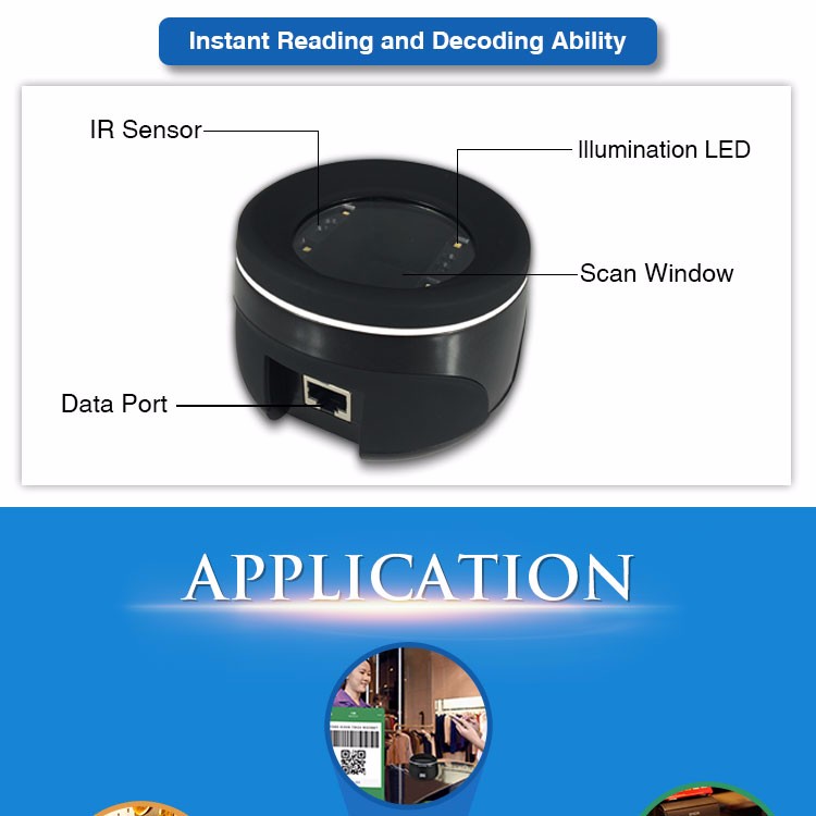 Hot Sale 1D 2D On-counter USB Smartphone Barcode Scanner for Mobile Payment