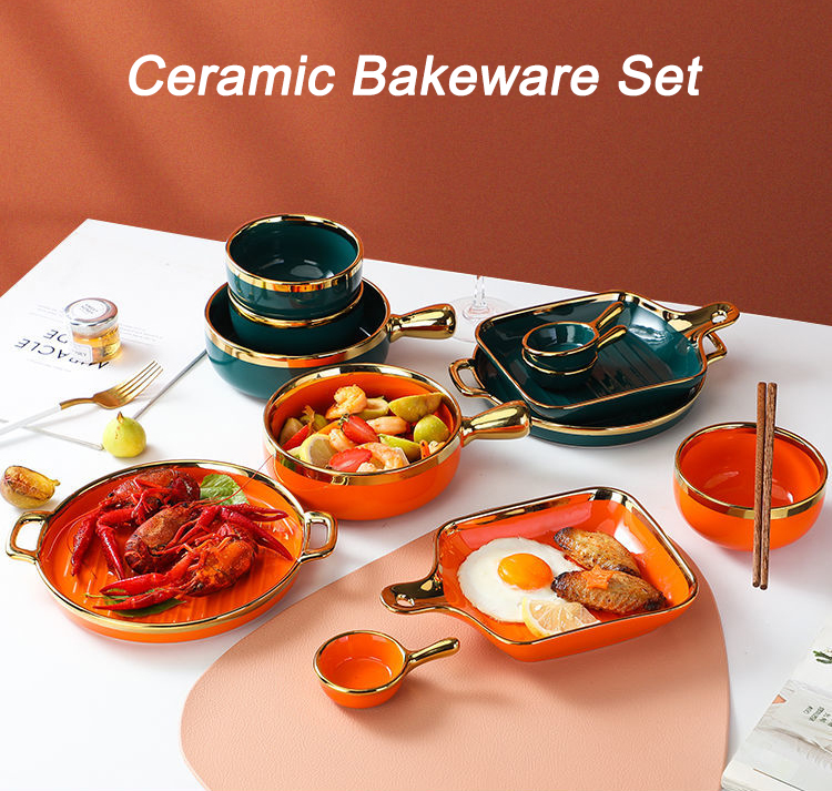 Double Wall Insulated Colorful Ceramic Dinner Plates Nordic Style For Cooking Kitchen