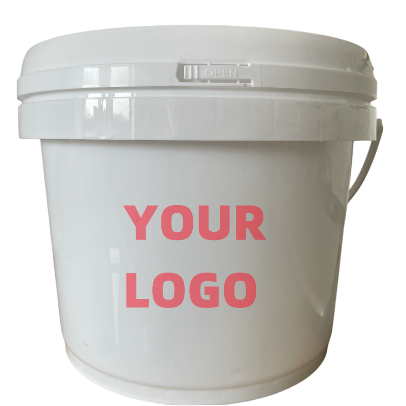 Custom Color Printing Logo Square Plastic Pail With Handle for Snack Organization