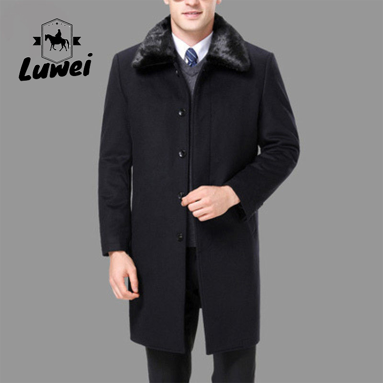Autumn Winter Men Single Breasted Clothing Heavy Utility Cotton Slim Trench Coat Winter Warm Overcoat Jacket