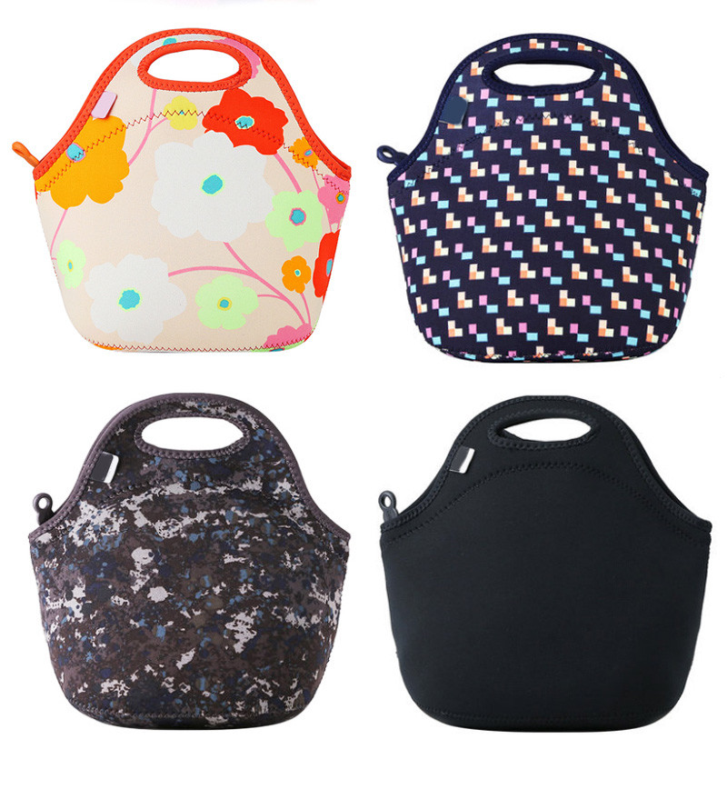 Flower Printing Waterproof Neoprene Bento Cooler Bag
