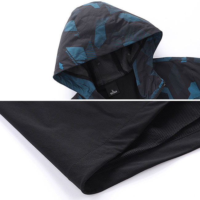 Blue Gray Camouflage Outdoor Windbreaker Jacket Mens Mountain Coats