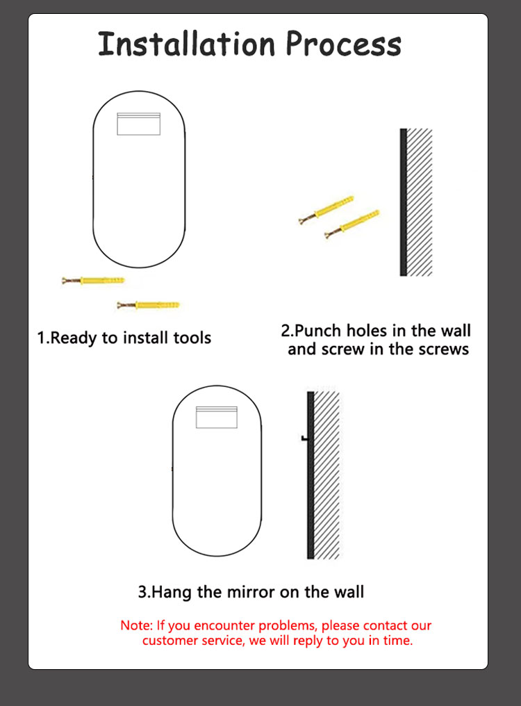 Silver Lenses Material Touch Control Led Retail Beat-room Mirror for Home Bathroom