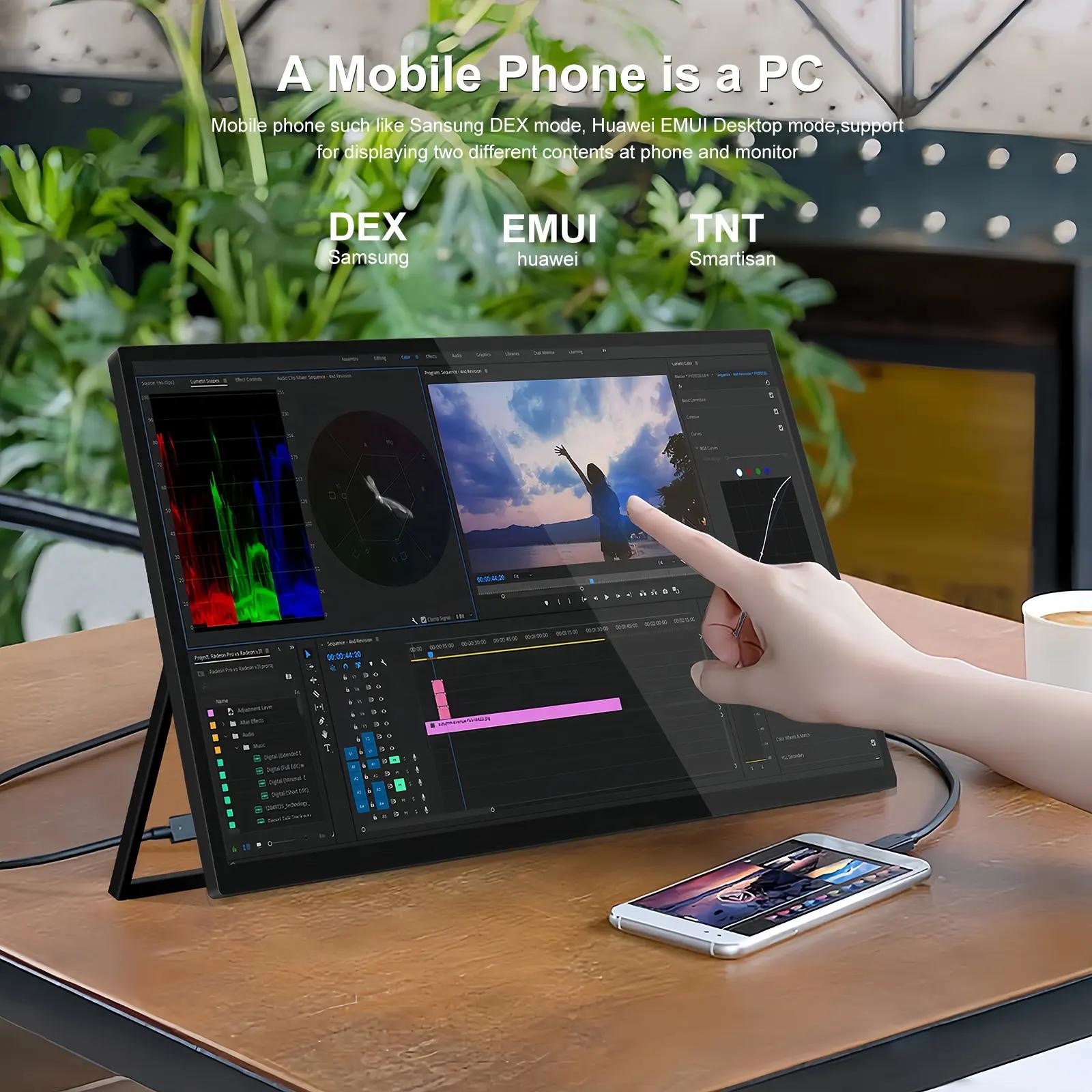 ODM 14" IPS 60Hz Portable Monitor Touchscreen For PS5 16:10 Aspect Ratio
