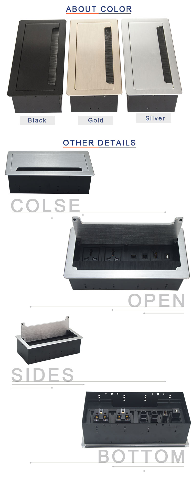 BNT SASO approved integrative desktop power outlet built in video conference manual rotate with RJ45/USB data/1.5m cabl
